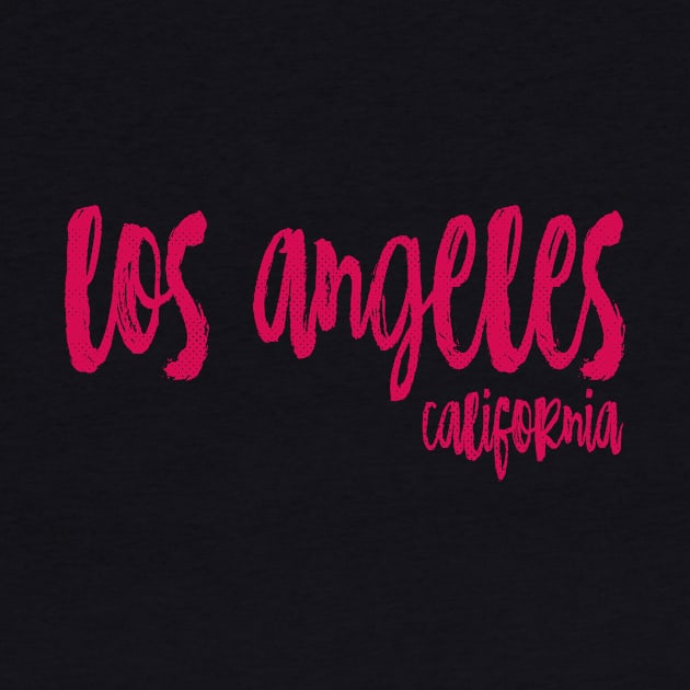 Los Angeles California - CA State Paint Brush Retro Red/Pink College Typography by thepatriotshop